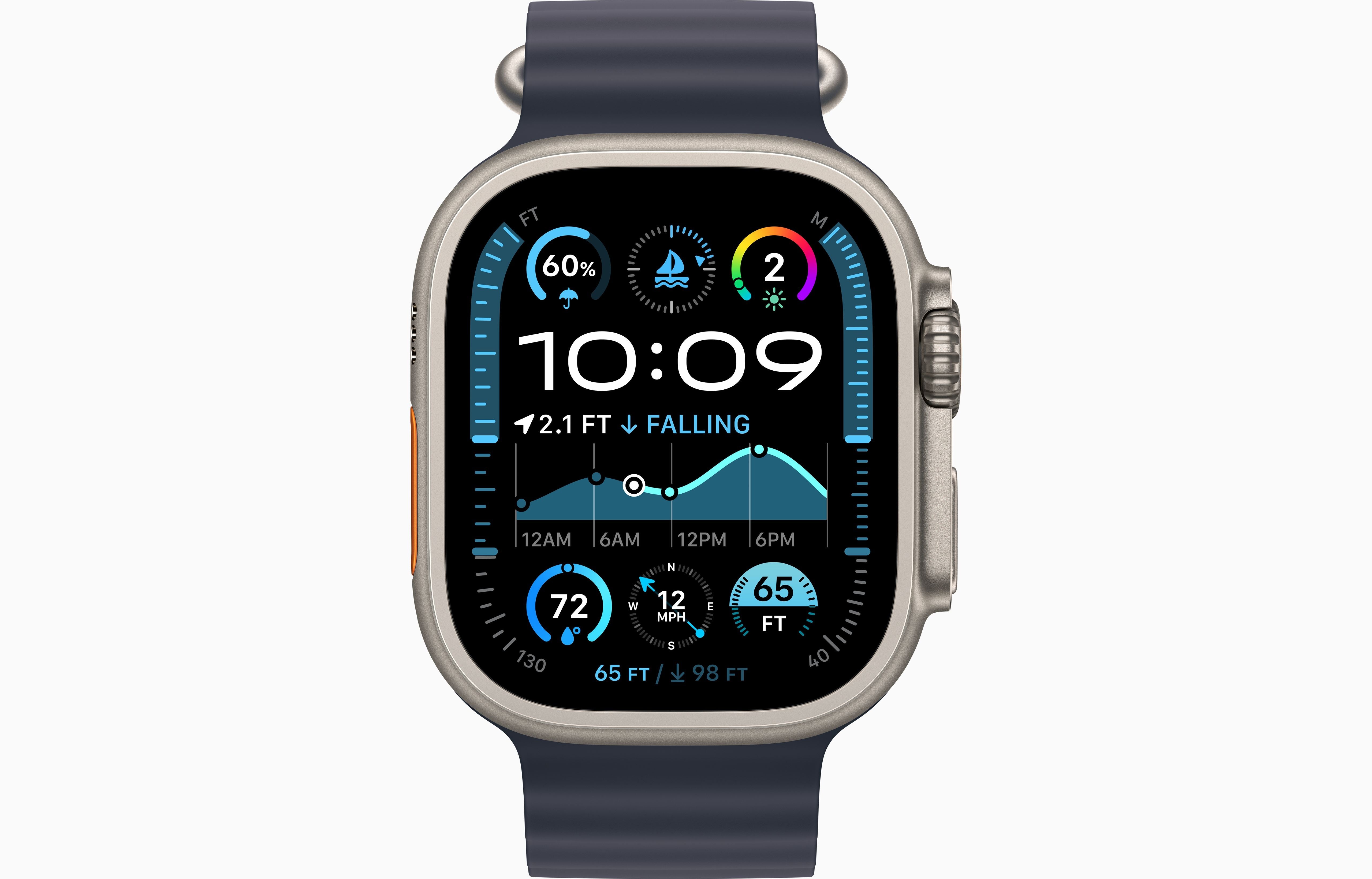 Apple Watch Ultra 2 Natural Titanium Case Ocean Band