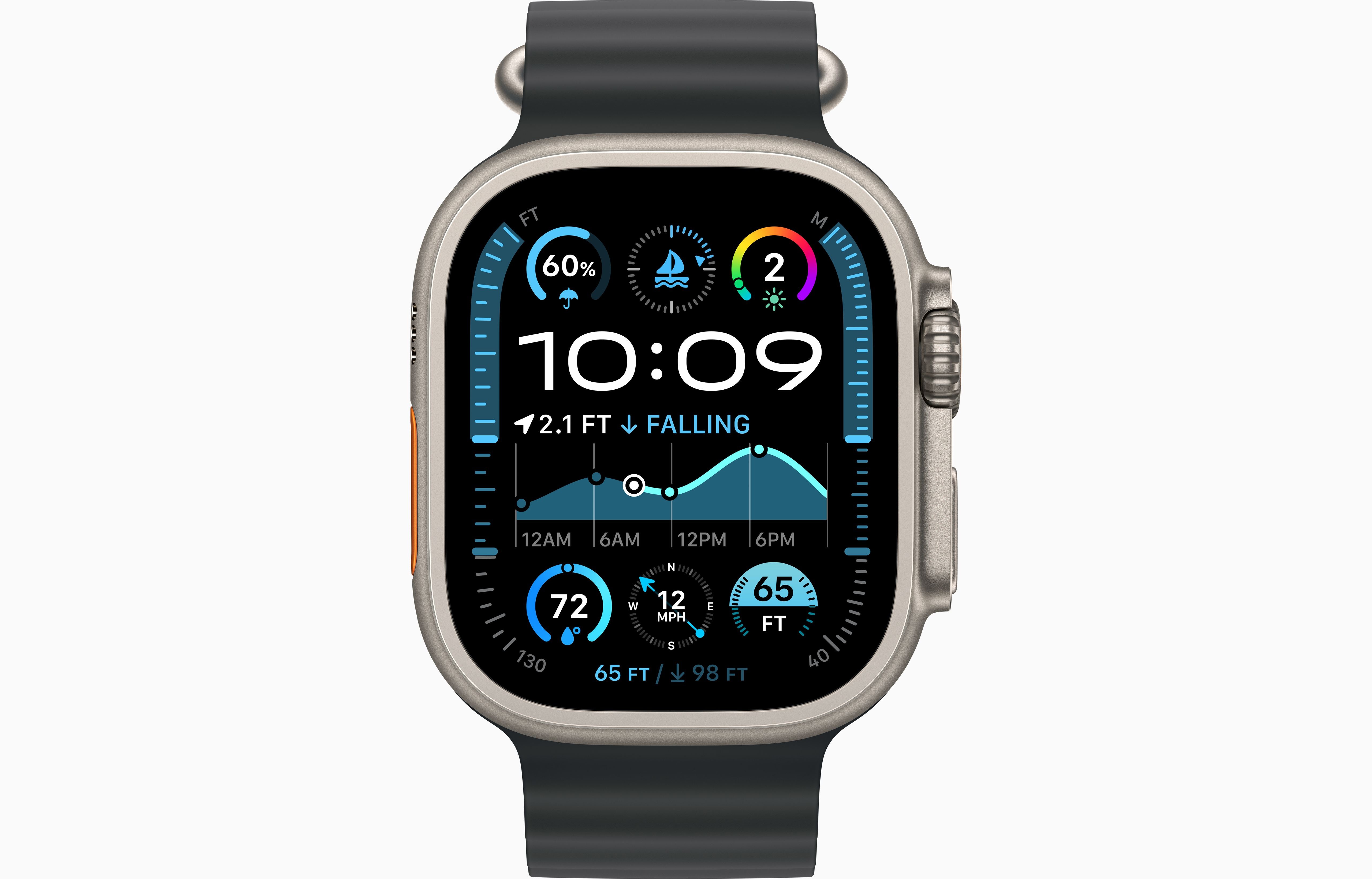 Apple Watch Ultra 2 Natural Titanium Case Ocean Band